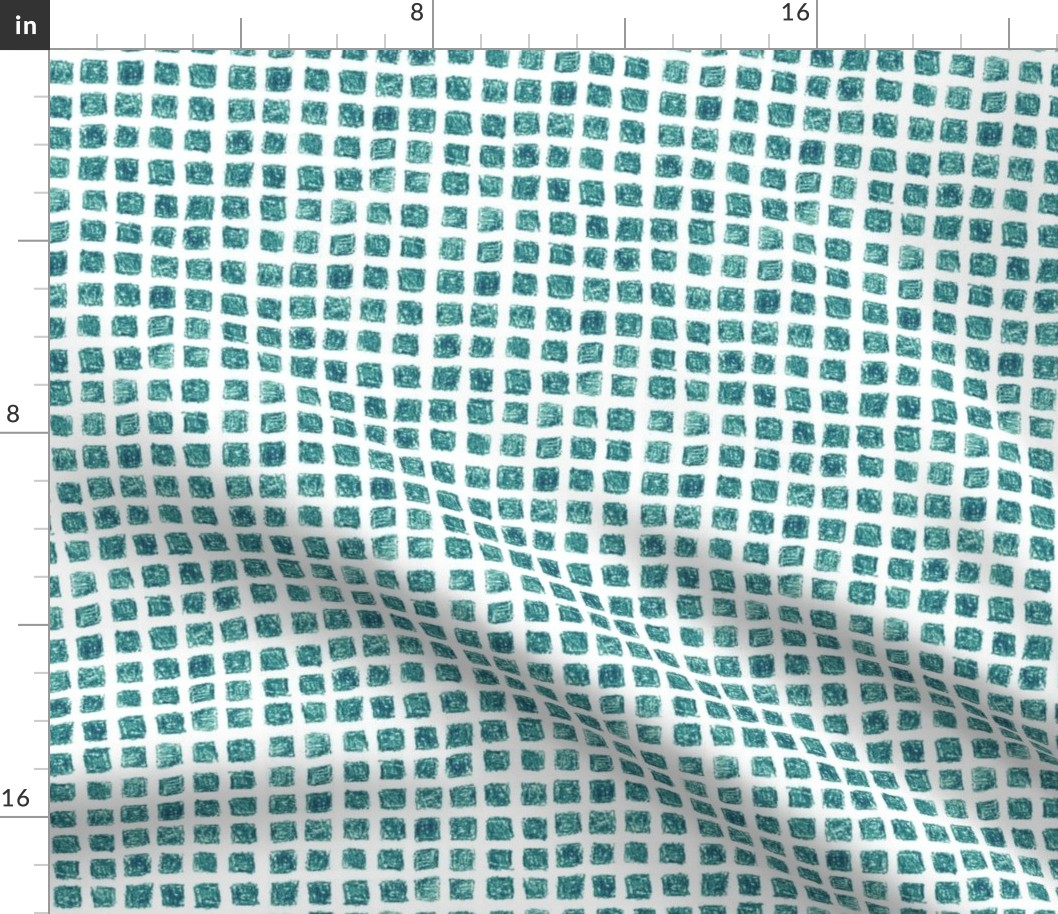 crayon square grid in teal 