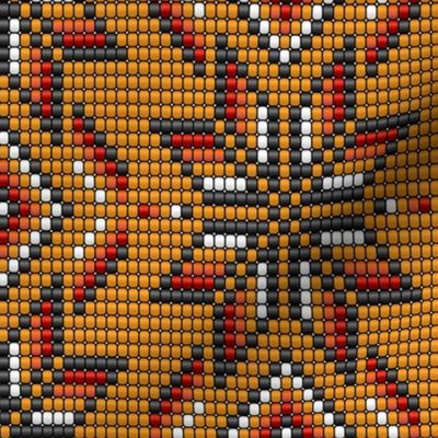 Aztec orange textured 3D beads kilim