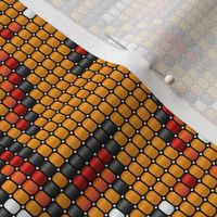 Aztec orange textured 3D beads kilim