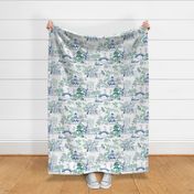 Blue Green Japanese Toile