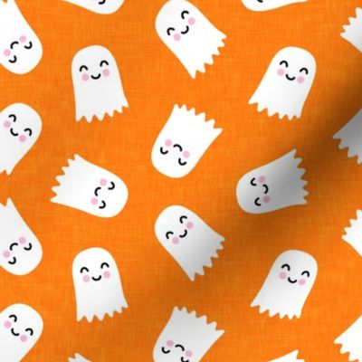 cute ghost - halloween kids happy ghost - orange - LAD20