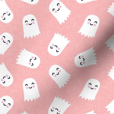 cute ghost - halloween kids happy ghost  - pink - LAD20