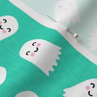 cute ghost - halloween kids happy ghost - teal - LAD20