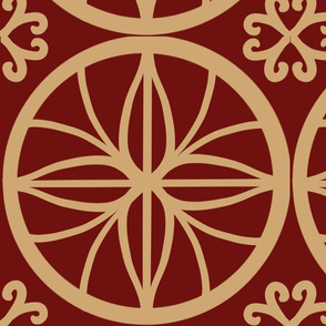 French Garden Burgundy and Gold