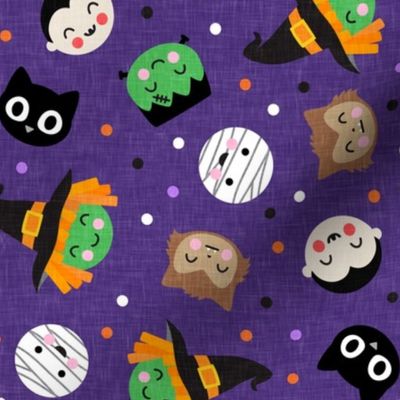 halloween gang - purple - witch, mummy, werewolf, dracula, frankensteins monster - LAD20