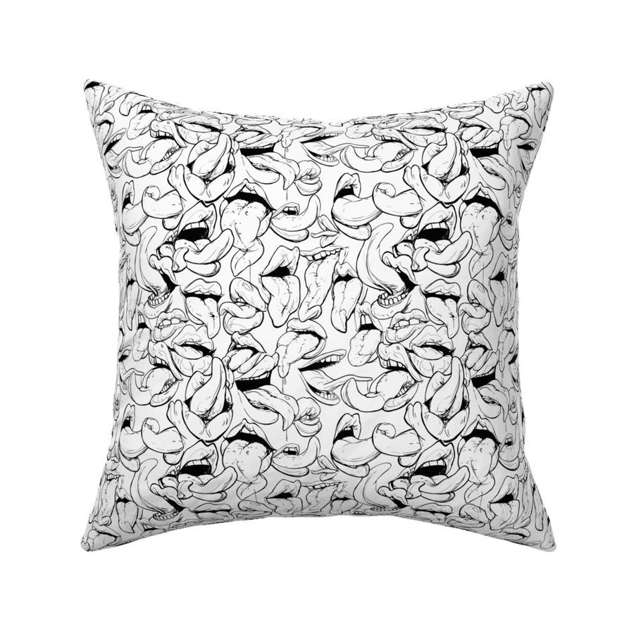 Grotesque Ahegao White Fabric | Spoonflower
