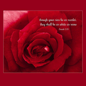 Red Rose, Sins as Scarlet ,wall-hanging , pillow