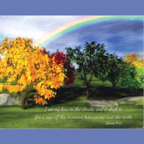 Rainbow Promise,Scripture art ,wall-hanging ,pillow