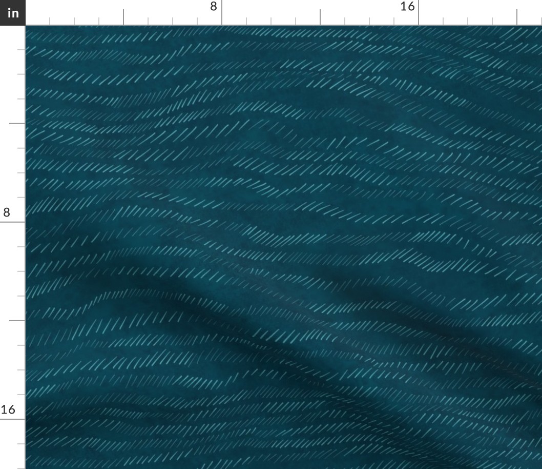 Denim blue monochrome sketched wave