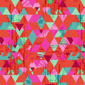 Kaleidoscope of triangles-RED