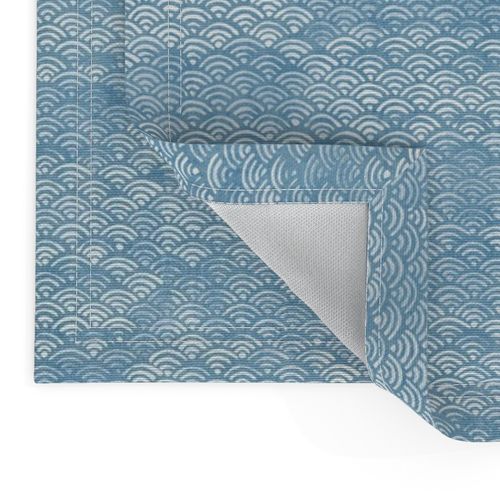 Japanese Ocean Waves in Azure Blue | Block print pattern, Japanese waves Seigaiha pattern in light blue.