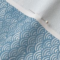 Japanese Ocean Waves in Azure Blue | Block print pattern, Japanese waves Seigaiha pattern in light blue.
