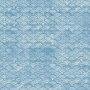 Japanese Ocean Waves in Azure Blue | Block print pattern, Japanese waves Seigaiha pattern in light blue.