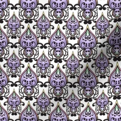 Lavender and Black Damask