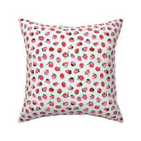 Woodland strawberry - watercolor wild berries - sweet painted berry pattern p301