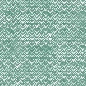 Japanese Ocean Waves in Jade Green | Block print pattern, Japanese waves Seigaiha pattern in sea foam green.