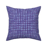 batik square grid - light blue on purple