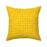 batik squares - white and yellow on saffron gold