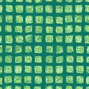 batik square grid - serene green