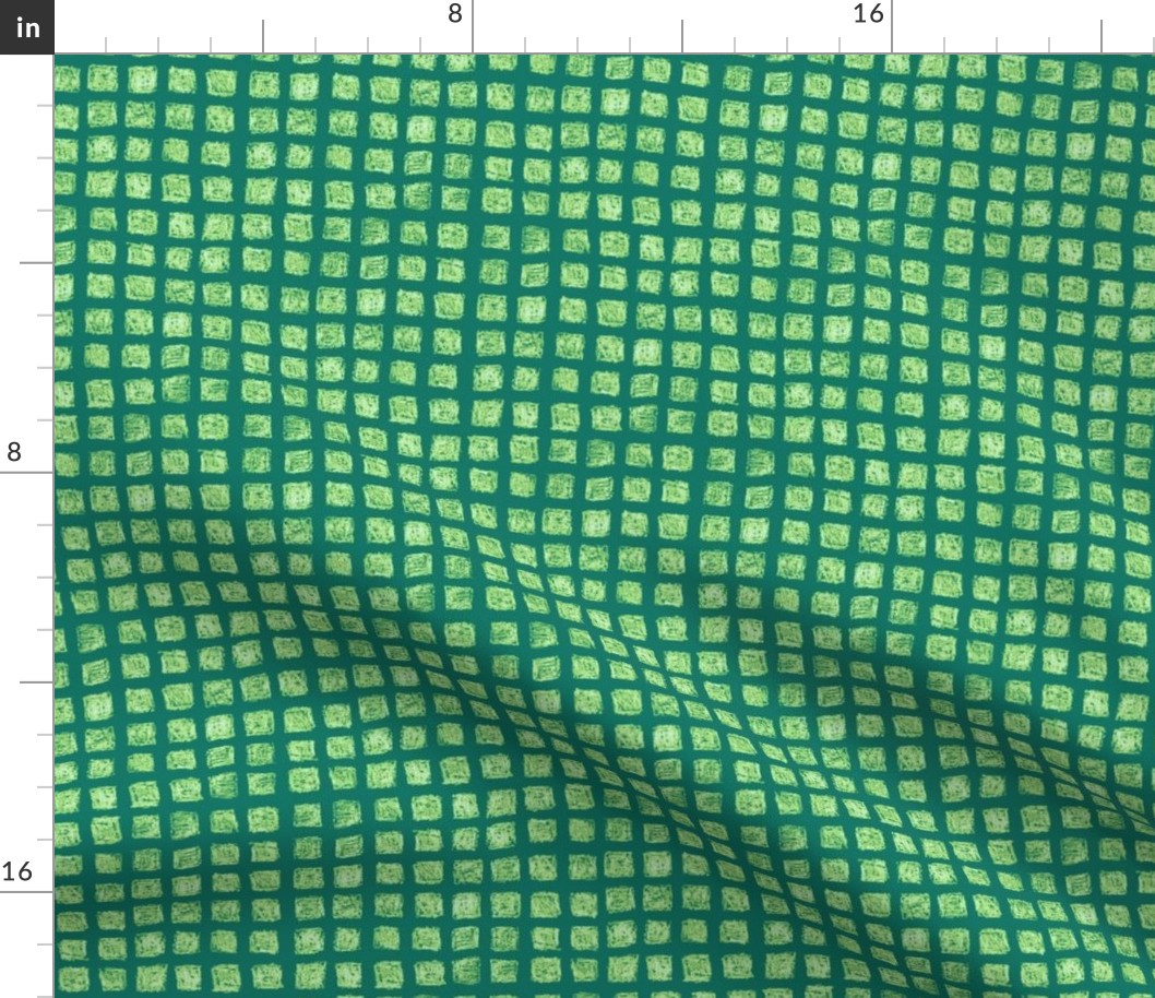 batik square grid - serene green