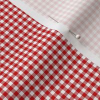 1/8" gingham - English red and white