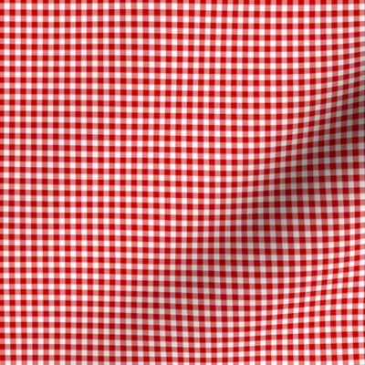 1/8" gingham - English red and white