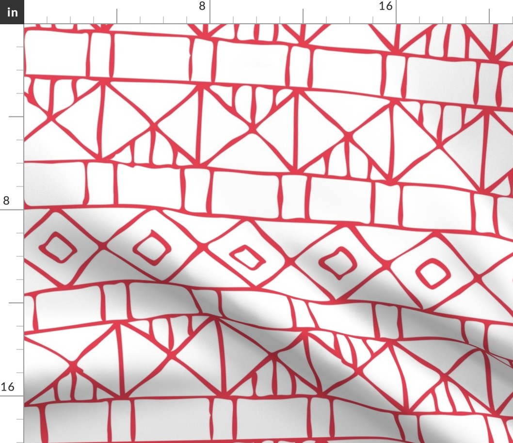 Hand Drawn Geometric Red