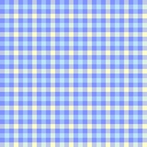 summercolors double gingham - light blue and cream, 1/4" squares 