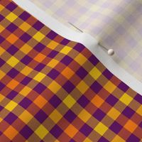 double gingham - purple, orange and yellow, 1/4" squares 
