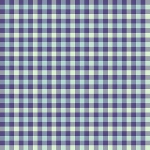 double gingham - purple, light green and mint blue, 1/4" squares 