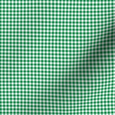 1/8" gingham - deep spearmint and white
