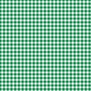 1/8" gingham - deep spearmint and white