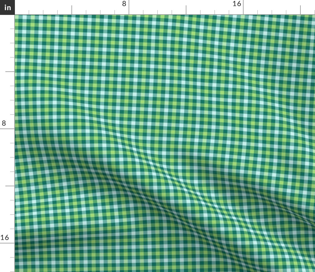 double gingham - serene green, 1/4" squares 