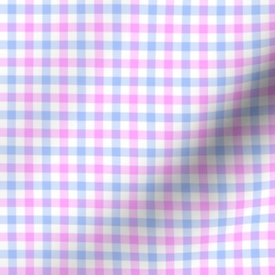 double gingham - sweet blue and pink, 1/4" squares 
