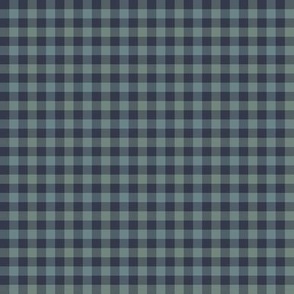 double gingham - navy and slate, 1/4" squares 