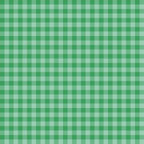 green on green gingham, 1/4" squares 