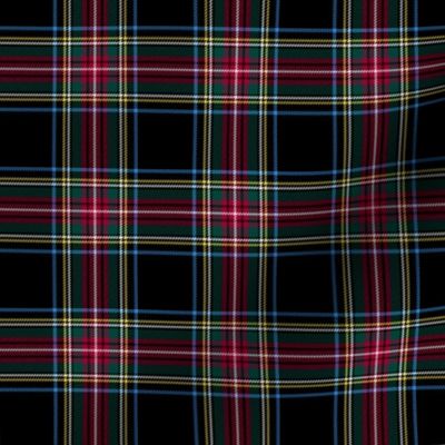 Stewart black tartan, thinner blue lines, 2.5" muted