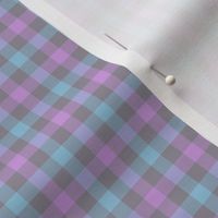double gingham - grey, lavender, and light blue, 1/4" squares 