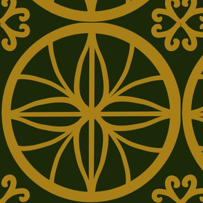 French Garden Forest Green and Gold