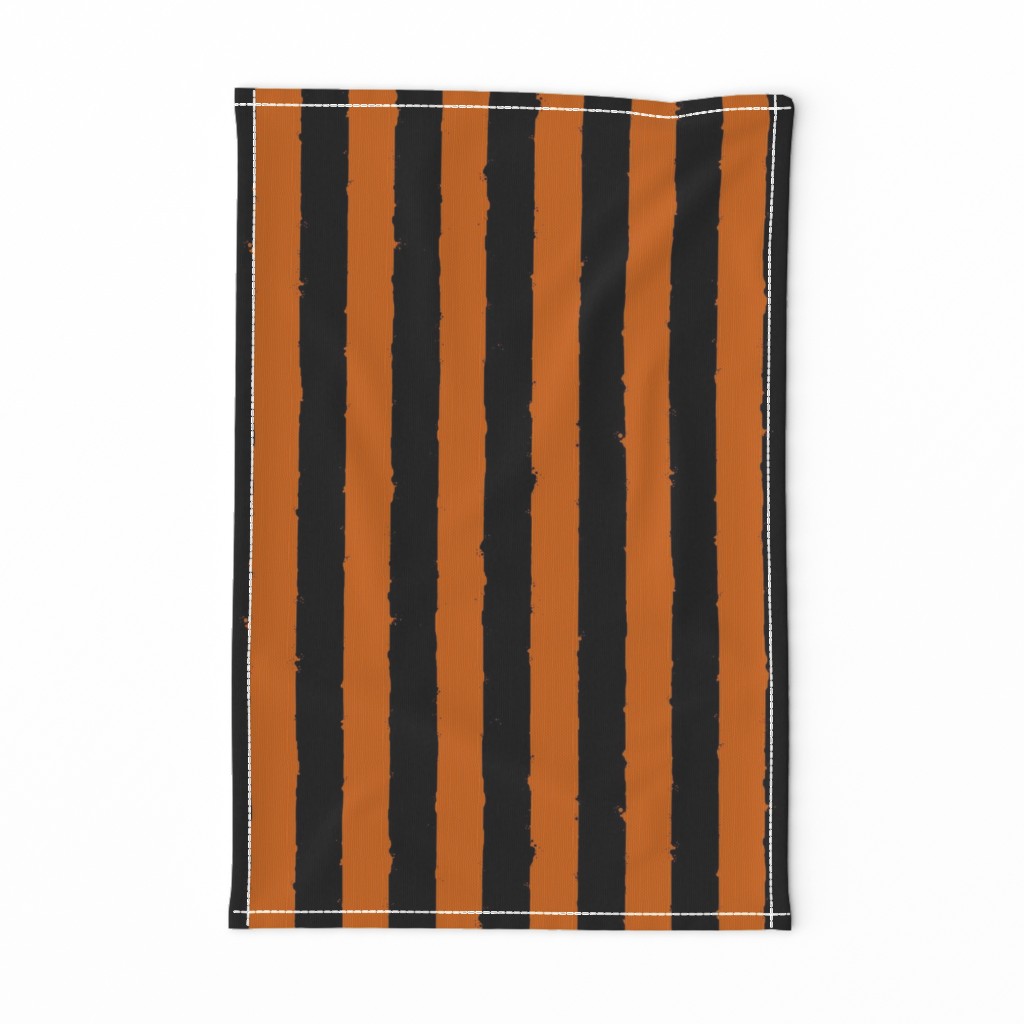 Distress Stripe Black Burnt Orange