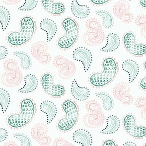 Mint and Pink Paisley 