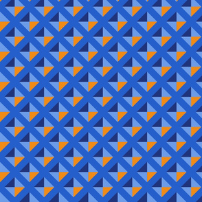 Geometric Tile Blue and Orange