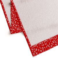 Graceful Abstract - white on cherry red