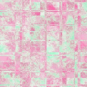 MPYX2 - Scattered Contemporary Plaid in Pink and Green Pastels