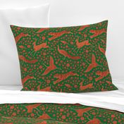 Persian Animals - Orange Emerald Green