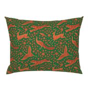 Persian Animals - Orange Emerald Green