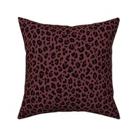 ★ SKULLS x LEOPARD ★ Dark Burgundy - Large Scale / Collection : Leopard Spots variations – Punk Rock Animal Prints 3