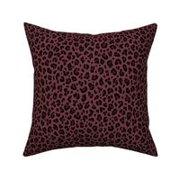 ★ SKULLS x LEOPARD ★ Dark Burgundy - Small Scale / Collection : Leopard Spots variations – Punk Rock Animal Prints 3