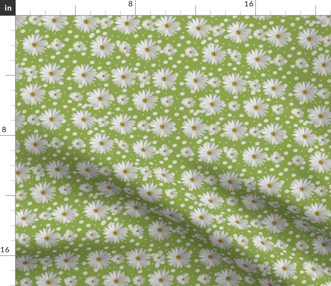 Summer Daisy Green Background