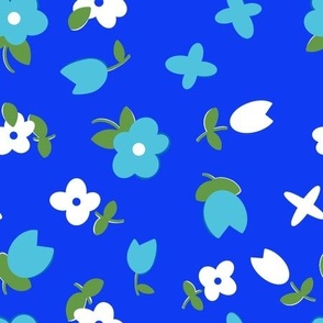 Blue Floral (9 inch) by David Rose Designs